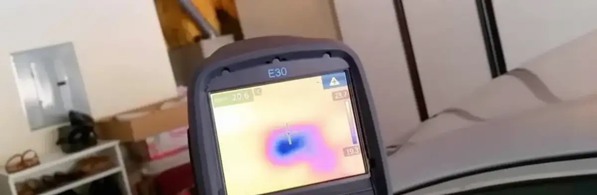 mold inspection using thermal imaging technology to detect moisture and hidden mold in a home in New Orleans, LA
