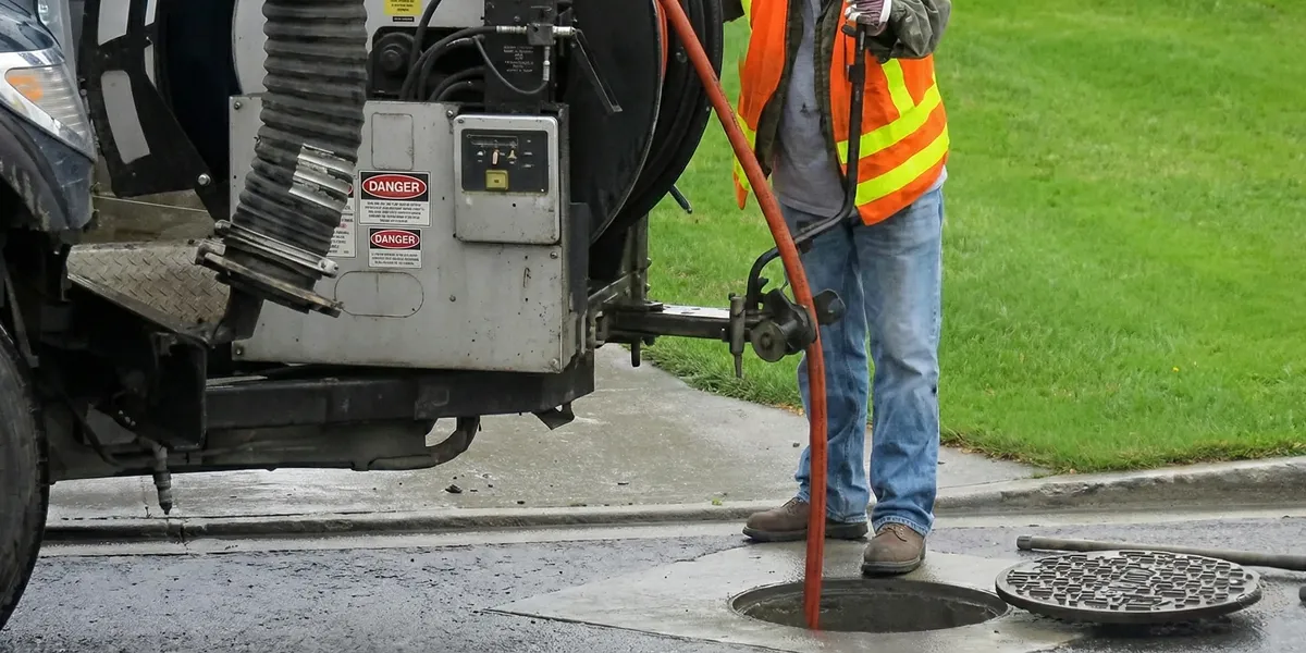 sewage clean up professionals using industrial equipment to remove contaminated wastewater in New Orleans, LA