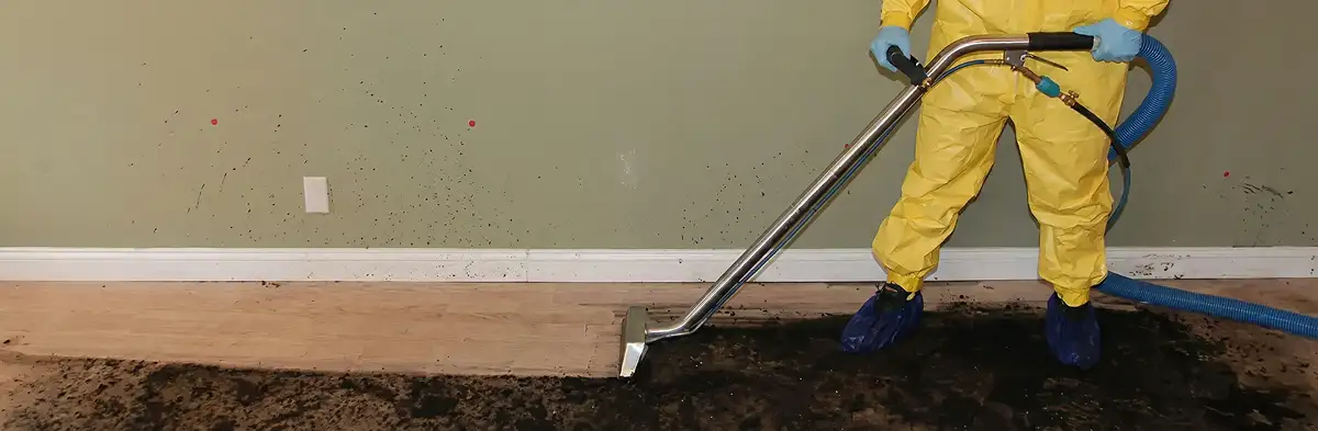 sewage removal service performing deep cleaning and extraction of sewage from an indoor area in New Orleans, LA